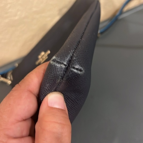 Coach Colorblock Crossgrain Leather Crossbody Bag | Navy, Red, Yellow Trim - Picture 4 of 15